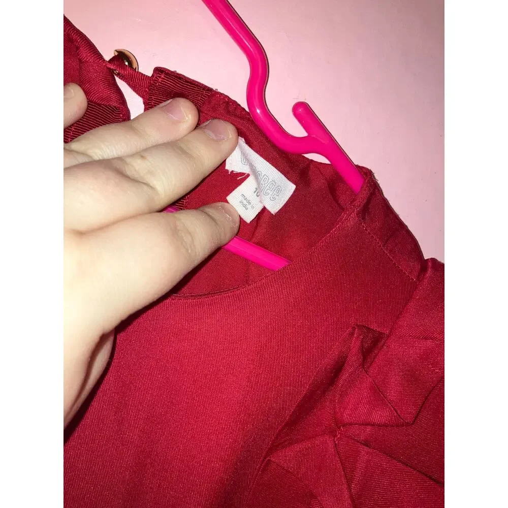 Gymboree Red Tiered Flutter Sleeve Dress Size 10